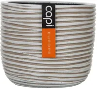 Capi nature rib indoor bol bloempot 17.5x16 cm ivoor - thumbnail