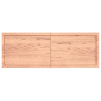 Wandschap 140x50x(2-4)cm behandeld massief eikenhout lichtbruin