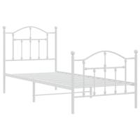 Bedframe met hoofd- en voeteneinde metaal wit 90x190 cm - thumbnail