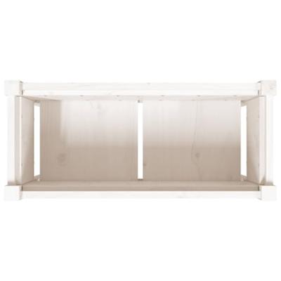 Plantenbak met poten 70x31x70 cm massief grenenhout wit