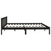Bedframe massief grenenhout zwart 200x200 cm - thumbnail