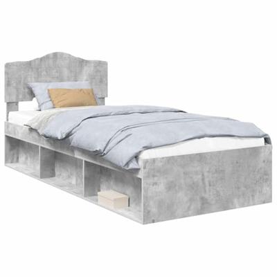Bedframe Concerte Grijs 100 x 200 cm Massief grenenhout
