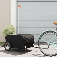 VidaXL Fietstrailer 45 kg ijzer zwart - thumbnail
