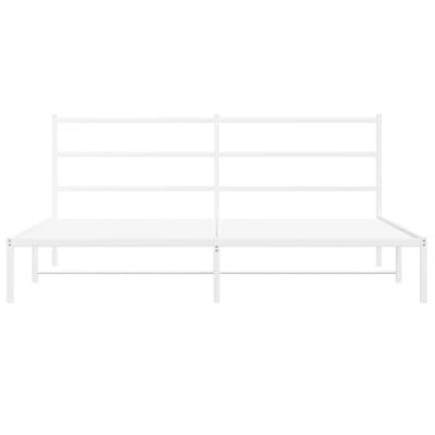 Bedframe met hoofdbord metaal wit 183x213 cm Bedframe met hoofdbord metaal wit 183x213 cm