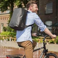 Basil urban dry backpack - waterdichte fietsrugzak - grijs - thumbnail
