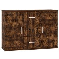 Dressoir 91x29,5x65 cm bewerkt hout gerookt eikenkleurig - thumbnail