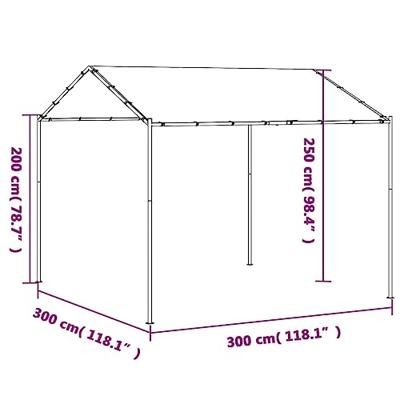 VidaXL Tuinpaviljoen 3x3 m staal en stof antracietkleurig VidaXL Tuinpaviljoen 3x3 m staal en stof antracietkleurig