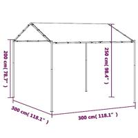 VidaXL Tuinpaviljoen 3x3 m staal en stof antracietkleurig - thumbnail