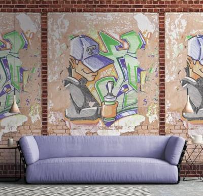 Livingwalls The Wall II - Bruin - Stenen Muur - 392411