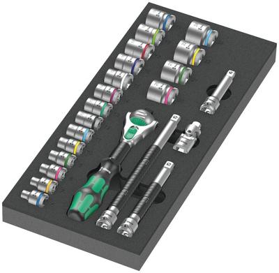 Wera 9721 Schuimrubberen inzetstuk met 8000 B Zyklop ratel 3/8" Set 1, 23-delig - 05150111001 Wera 9721 Schuimrubberen inzetstuk met 8000 B Zyklop ratel 3/8" Set 1, 23-delig - 05150111001