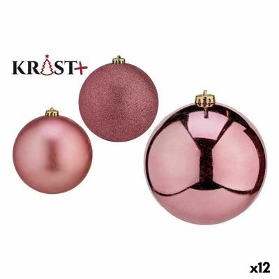 Set kerstballen Roze PVC 10 cm (12 Stuks)