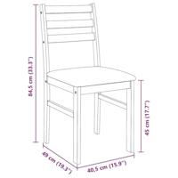 Eetkamerstoelen met kussens 2 st massief hout rubber wit - thumbnail