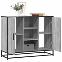 Dressoir 92x35x76 cm bewerkt hout grijs sonoma eikenkleurig - thumbnail