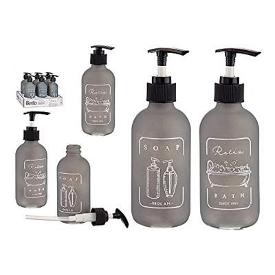 Zeepdispenser Zwart Grijs 250 ml Glas Polypropyleen