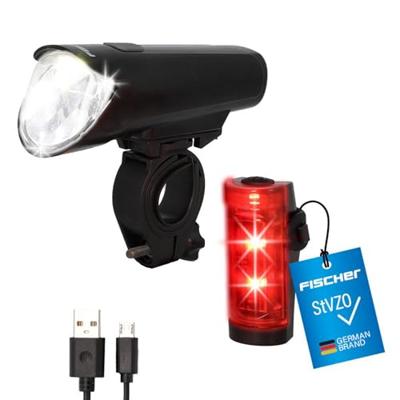 FISCHER FAHRRAD 45 LUX, small-box Fietsverlichtingsset LED Zwart FISCHER FAHRRAD 45 LUX, small-box Fietsverlichtingsset LED Zwart