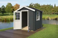 Blokhut Wels 200x200 Carbon Grey-Wit Outdoor Life - Outdoor life - thumbnail