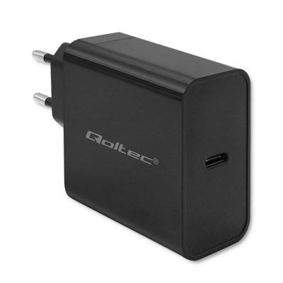 Qoltec 52379 Supersnelle PD-oplader | 1xUSB-C | 65W | 5-20V | 3-3,25A | Zwart