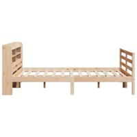 Bedframe met hoofdbord massief grenenhout 150x200 cm - thumbnail