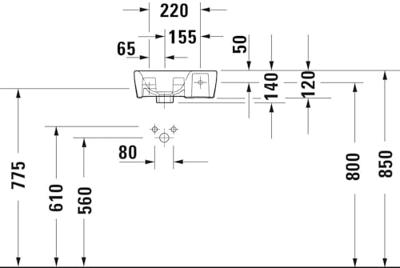 Duravit No.1 fontein 36x22x12cm Hoogglans Wit 07453600412 Duravit No.1 fontein 36x22x12cm Hoogglans Wit 07453600412