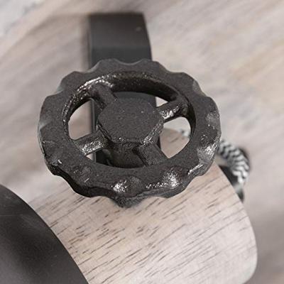 Steinhauer Industriële plafondlampGearwood 3-lichts antraciet met hout - 3063A