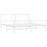 Bedframe met hoofd- en voeteneinde metaal wit 200x200 cm - thumbnail