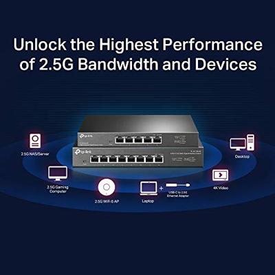 TP-Link TL-SG108-M2 Desktopschakelaar, 8 aansluitingen, 2.5 G, zwart