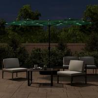 Parasol dubbel met LED's 316x240 cm groen - thumbnail