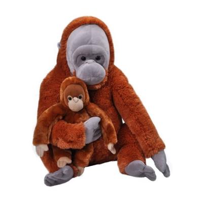Wild Republic knuffel Orang oetan junior 76 cm pluche oranje 2 delig