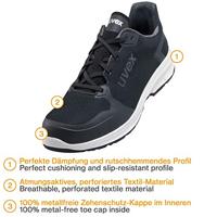 uvex 1 sport 6594246 Veiligheidsschoenen ESD S1P Schoenmaat (EU): 46 Zwart 1 paar - thumbnail