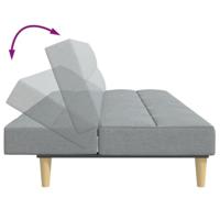 Slaapbank 2-zits met voetenbank stof lichtgrijs - thumbnail