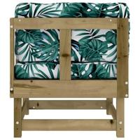 Hoekbanken 2 st met kussens gempregneerd grenenhout - thumbnail