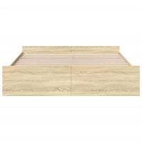 Bedframe met lades bewerkt hout sonoma eikenkleurig 200x200 cm - thumbnail
