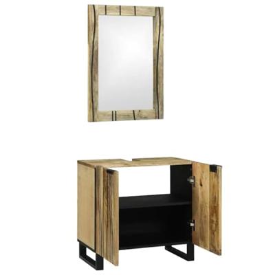 Badkamermeubelset met plank 2 pcs Bruin 62 x 33 x 58 cm