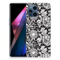 OPPO Find X3 | X3 Pro | TPU Case | Black Flowers - thumbnail