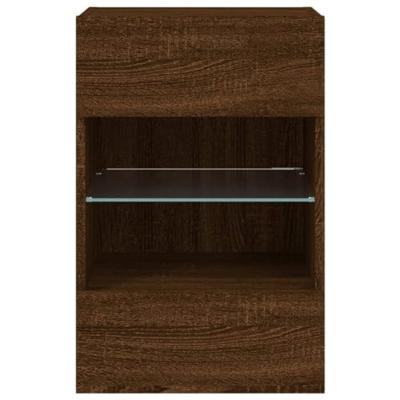 Tv-wandmeubel met LED-verlichting 40x30x60,5 cm bruineikenkleur