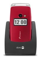 Primo 413 by Doro, all carriers, 32 GB, mobiele telefoon met grote toetsen met tafellaadstation rood - thumbnail