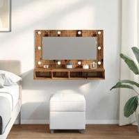 Spiegelkast met LED-verlichting 90x31,5x62 cm oud houtkleurig - thumbnail