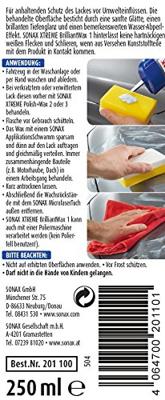 Sonax Xtreme Liquid Wax 1 250ml 1837501