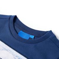 Kindershirt met lange mouwen berenprint 128 jeansblauw - thumbnail