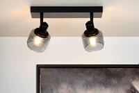 Lucide BJORN - Plafondspot - 2xE14 - Zwart - thumbnail