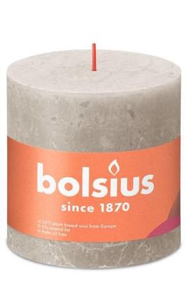 Bolsius kaars rustiek 10x10 cm sandy grijs