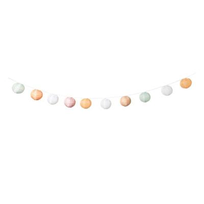 Slinger met 9 solar barok lampionnen - multikleur - 440 cm