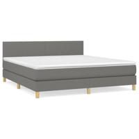 Boxspring met matras stof donkergrijs 180x200 cm - thumbnail