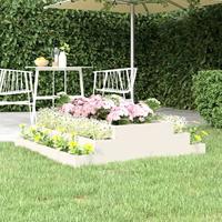 VidaXL Plantenbak 110x110x27 cm massief grenenhout wit - thumbnail
