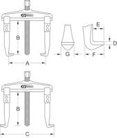 KS Tools 6200104 Poelietrekker Aantal haken: 2 - thumbnail