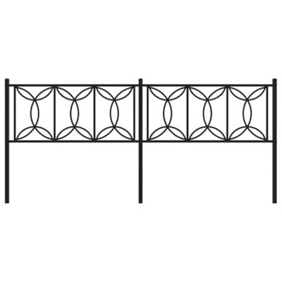 Hoofdbord 200 cm metaal zwart