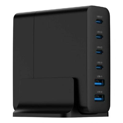 USB snellader 2xA, 4xC 75W Power Delivery zwart