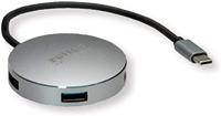 ROLINE USB 3.2 Gen 1 hub, rond, 4-voudig, type C aansluitkabel - thumbnail