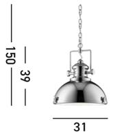 Searchlight Chrome hanglampIndustrial Pendants Ø 31cm - 2297CC - thumbnail