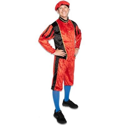 Pietenpak Volwassen rood/zwart maat XXL Pietenpak Volwassen rood/zwart maat XXL